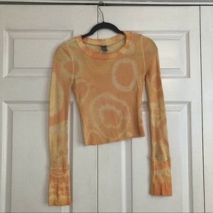 VINTAGE Free People tie-dyed long-sleeve crop tee